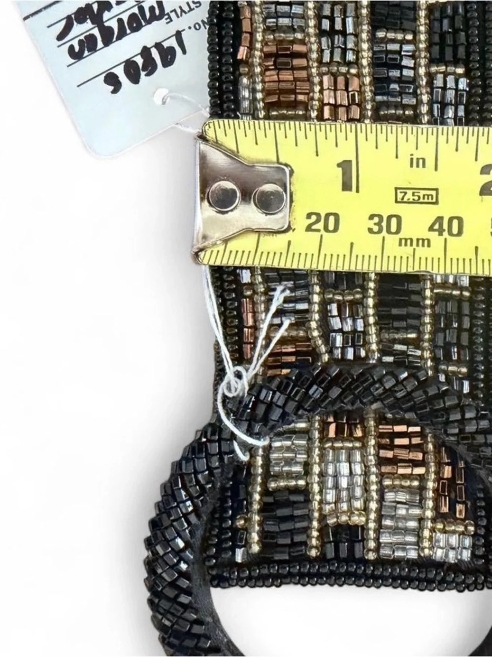 Morgan Taylor Multicolor Beaded Waist Belt with Black Buckle